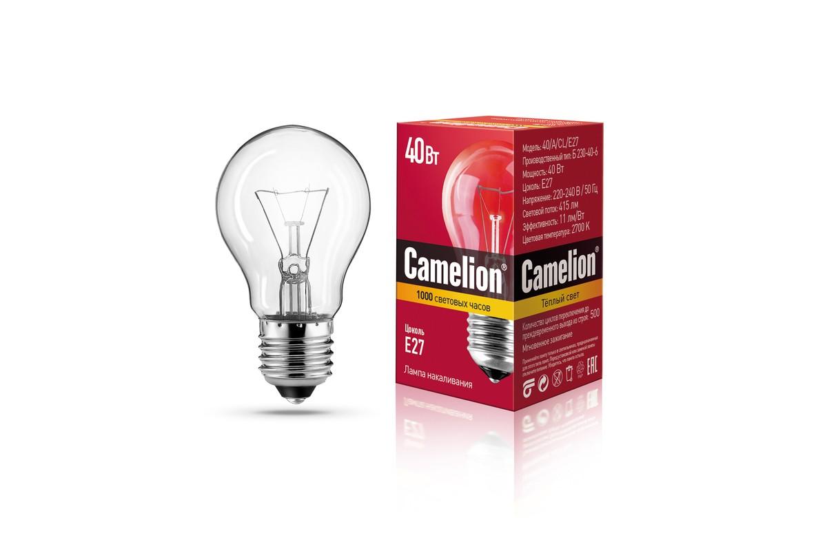 Лампа Накаливания Camelion E27 40Вт ЛОН  - интернет-магазин Близнецы