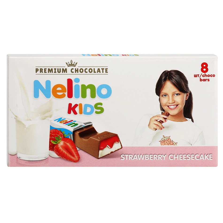 Шоколад Nelino Kids молоч с нач. вкус чизкейка и клубники 100г  2901  - интернет-магазин Близнецы