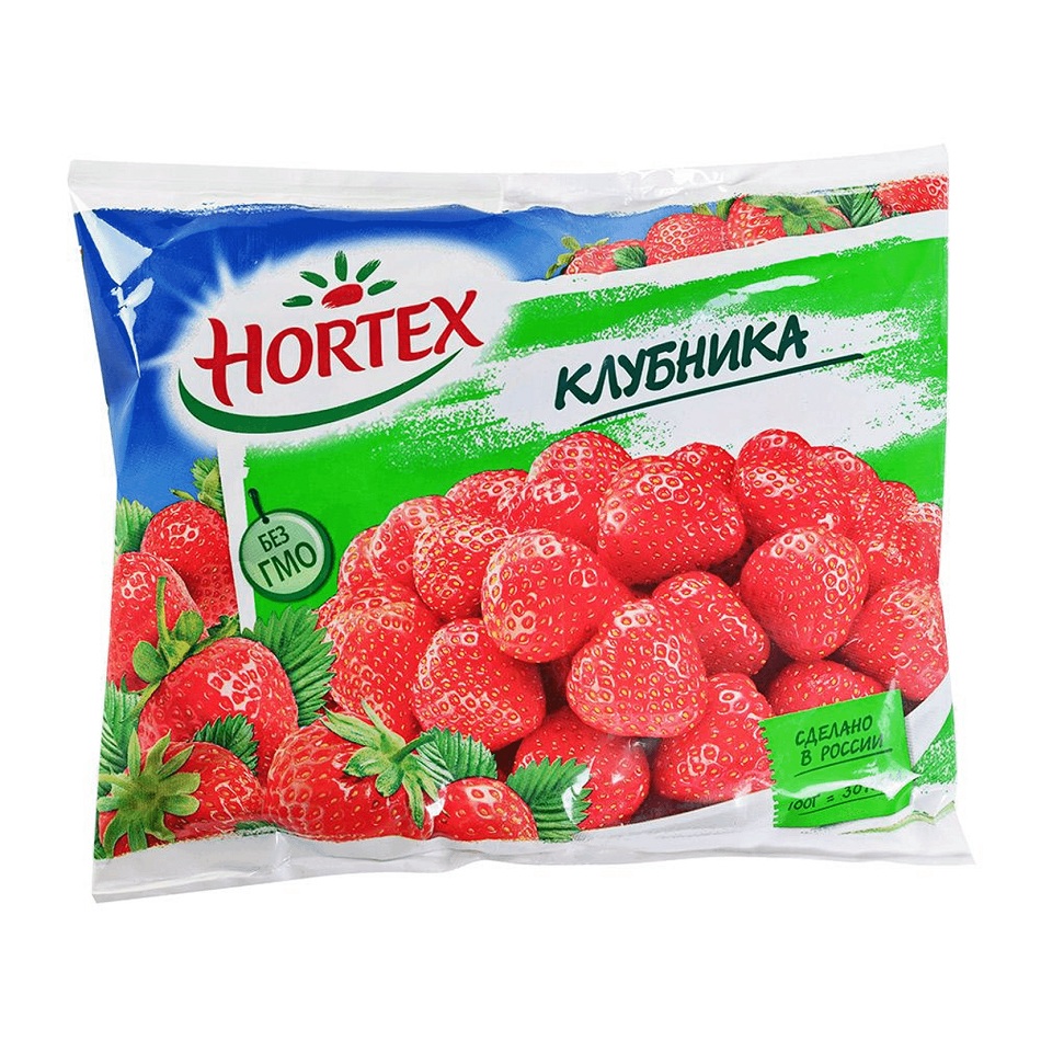 Морож. ягоды Клубника  Хортекс  упак 300г - интернет-магазин Близнецы