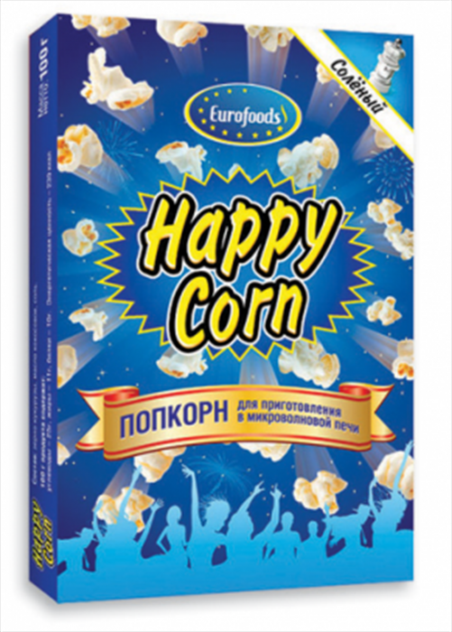 Попкорн Happy Corn Соленый для СВЧ 100г - интернет-магазин Близнецы