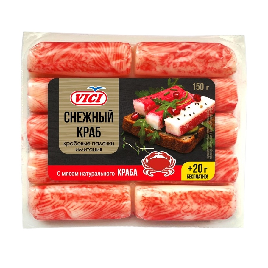 Крабовые палочки охл с мясом краба  Vici  150-170г - интернет-магазин Близнецы