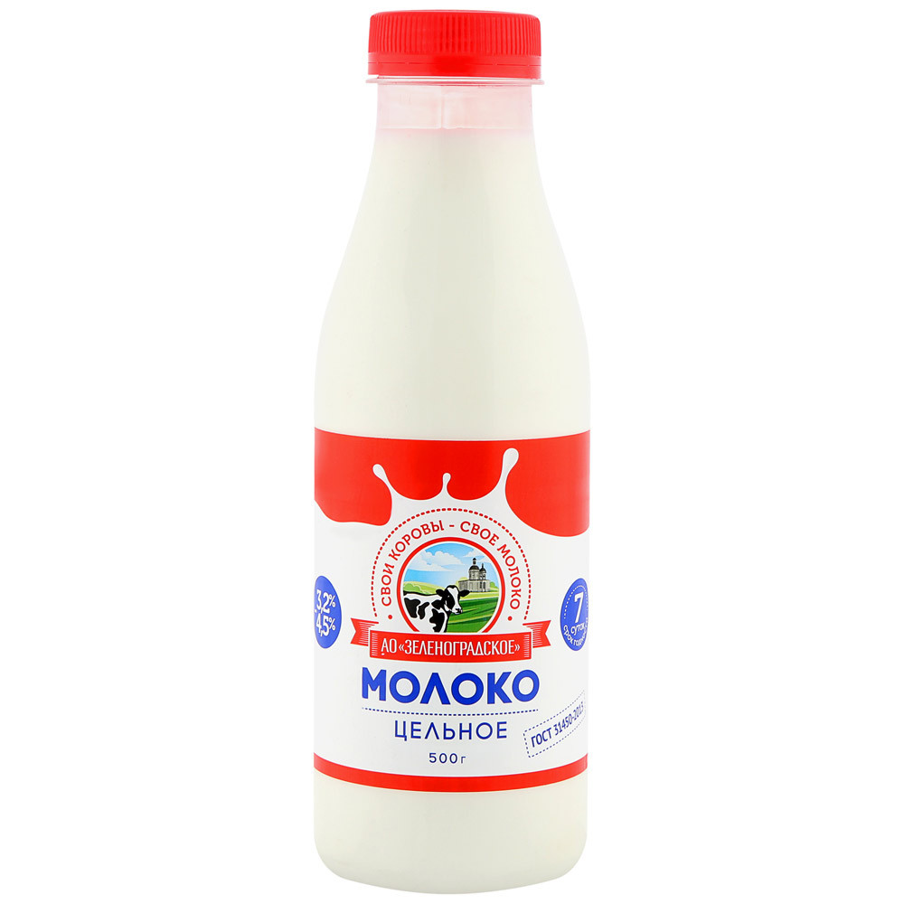 Молоко паст 3.5%-4.5% Зеленоградское 485мл - интернет-магазин Близнецы