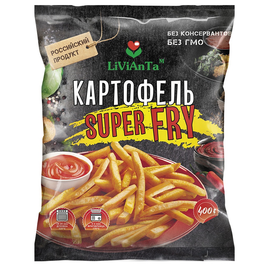 Морож овощи картофель фри  Livianta  400 г - интернет-магазин Близнецы
