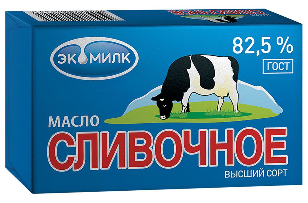 Масло слив 82.5% в с ГОСТ Экомилк шт 180г   m.i.  - интернет-магазин Близнецы