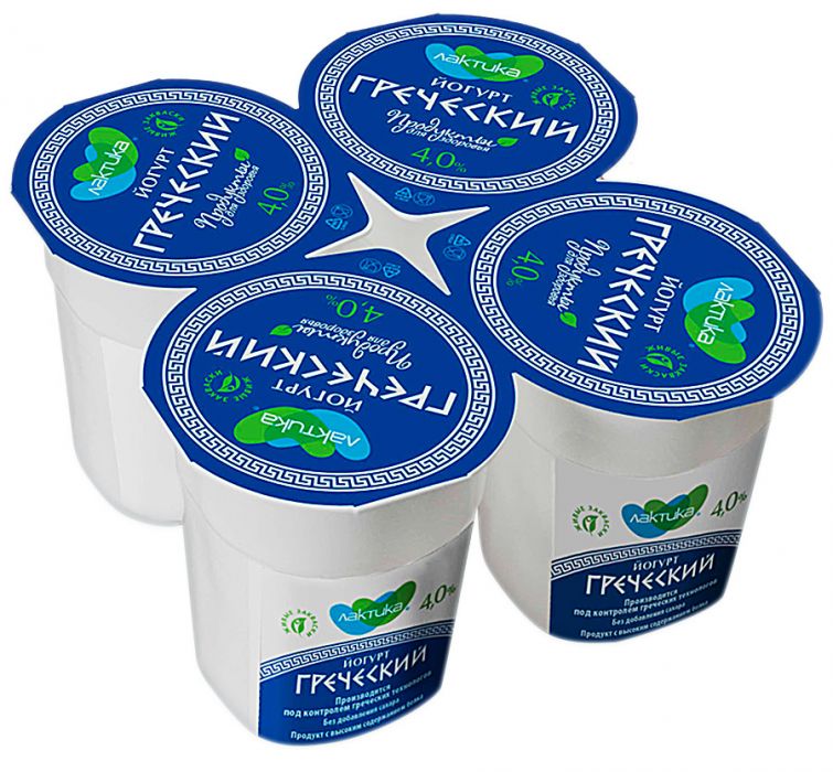 Йогурт натур 4% Греческий Лактика 120г шт - интернет-магазин Близнецы