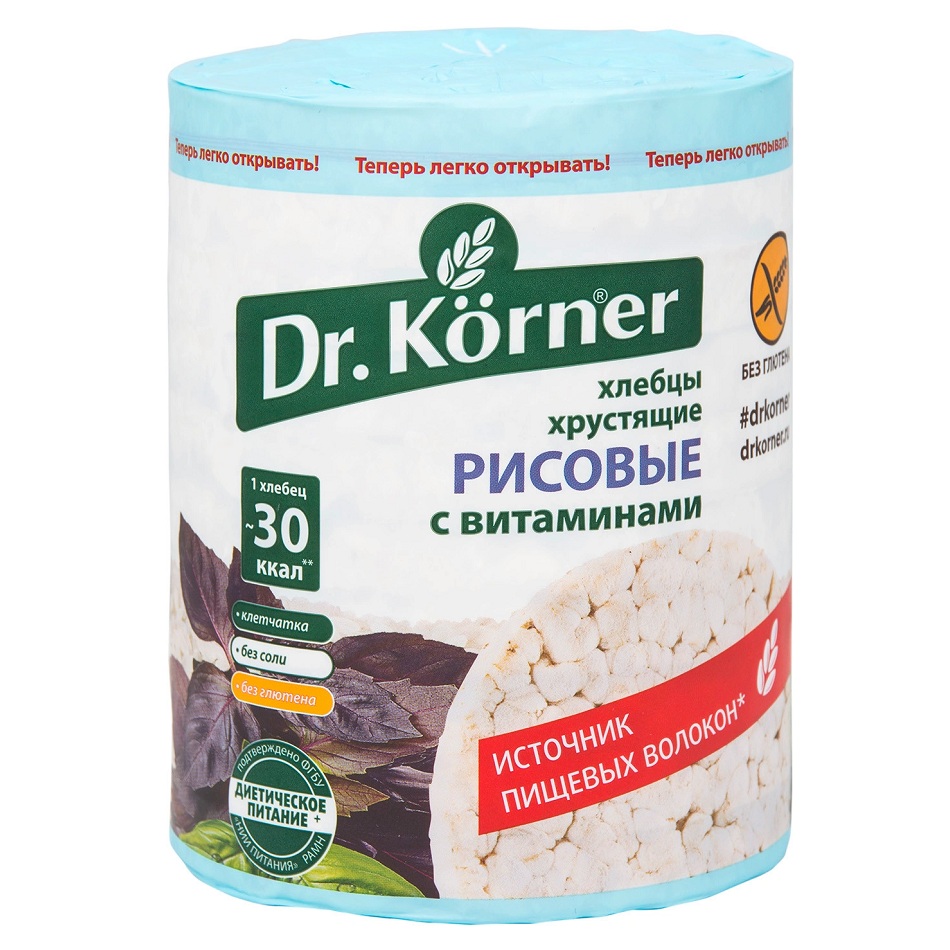 Хлебцы Dr.Korner Рисовые хрустящие 100г - интернет-магазин Близнецы