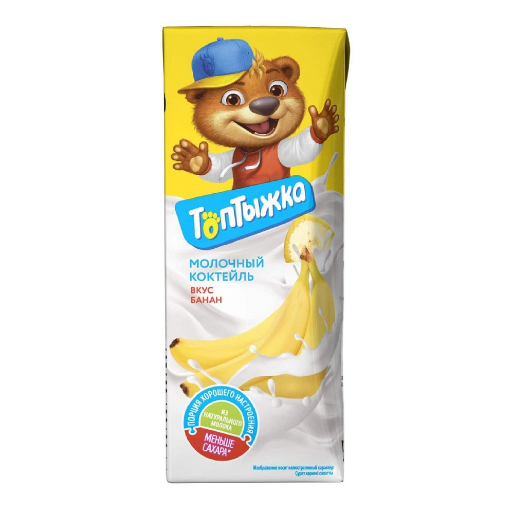 Коктейль 3.2% Топтыжка молоч банан 200г шт  - интернет-магазин Близнецы