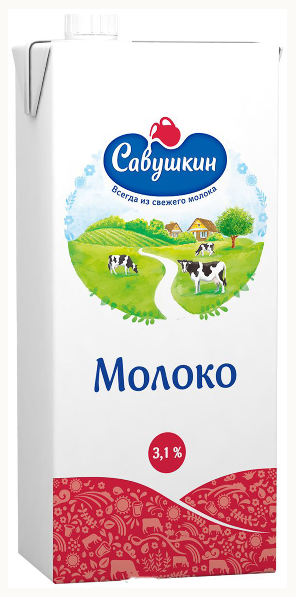 Молоко ультрапаст Савушкин продукт 3.1% 1000мл шт - интернет-магазин Близнецы