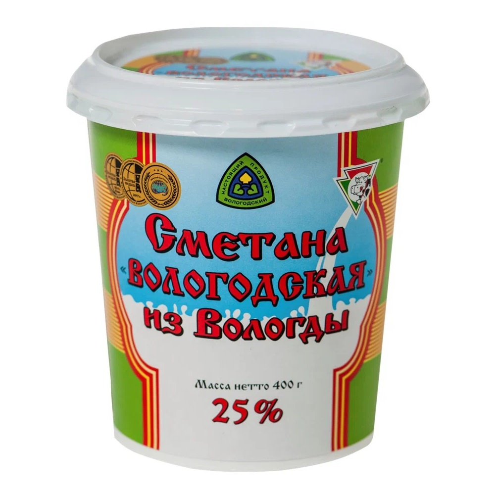 Сметана 25% Вологодская  Верещагино  400г - интернет-магазин Близнецы