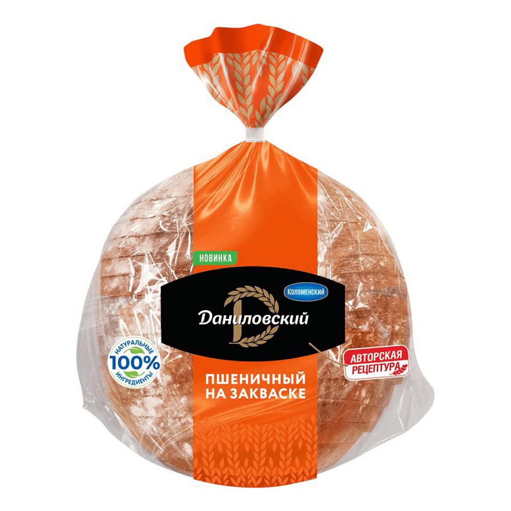 Хлеб Даниловский пшеничный на закваске нарез  Коломенский  400г шт - интернет-магазин Близнецы
