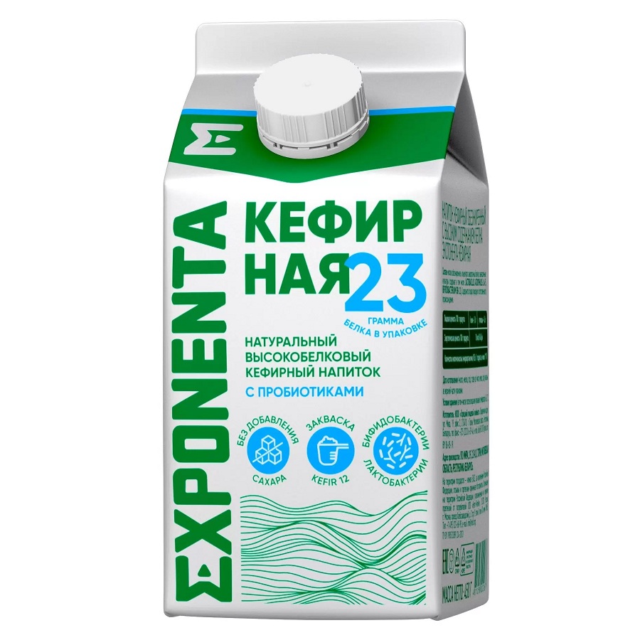 Напиток кефирный Exponenta обезжир 450г шт - интернет-магазин Близнецы