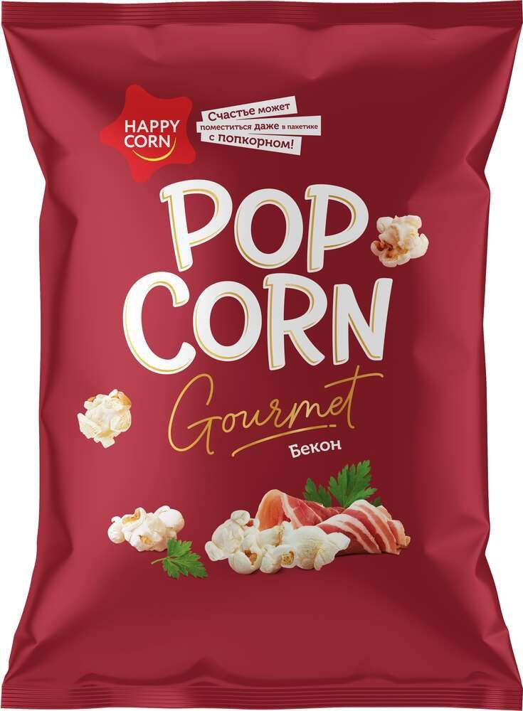 Кукуруза воздушная Happy Corn со вкусом бекона 50г - интернет-магазин Близнецы