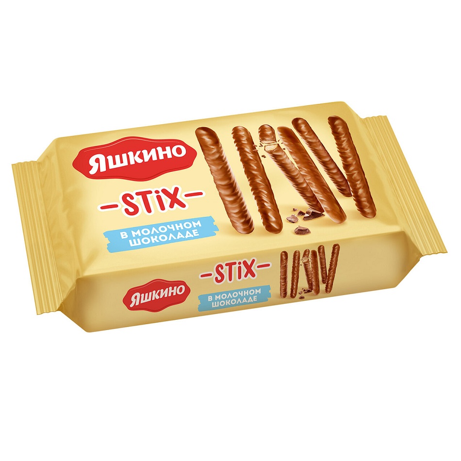 Печенье Яшкино choco STIX палочки в молоч.шоколаде 130г  - интернет-магазин Близнецы