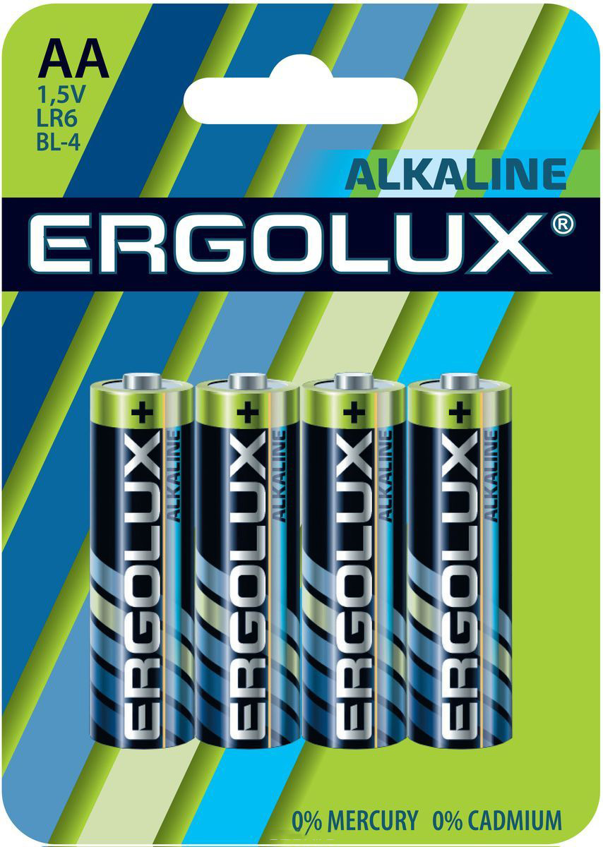 Эл п Ergolux Алк LR6 AA 4шт - интернет-магазин Близнецы