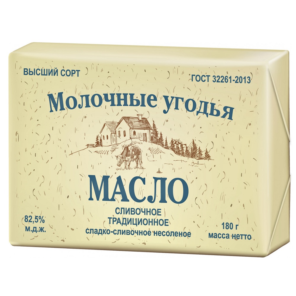 Масло слад-слив 82.5% Традиционное  Молочные угодья  180г шт  латим     - интернет-магазин Близнецы