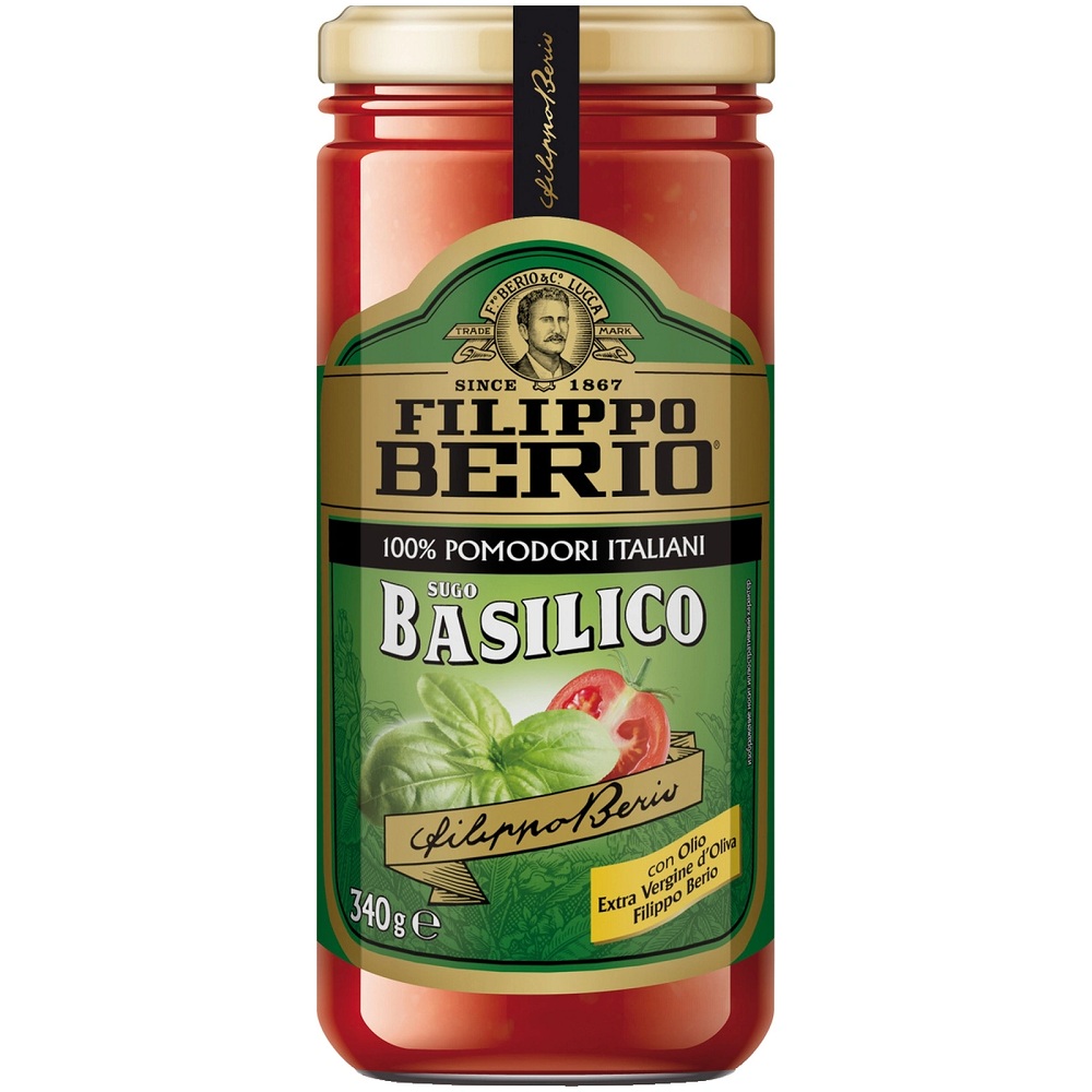 Соус Филиппо Берио томатный с базиликом 340г - интернет-магазин Близнецы