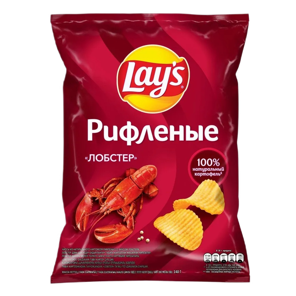 Чипсы Лейс Рифленые Лобстер 140г - интернет-магазин Близнецы