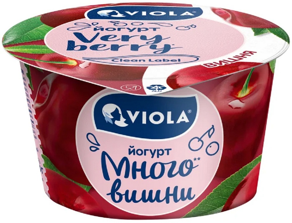 Йогурт 2.6%  Виола вишня 180г шт - интернет-магазин Близнецы