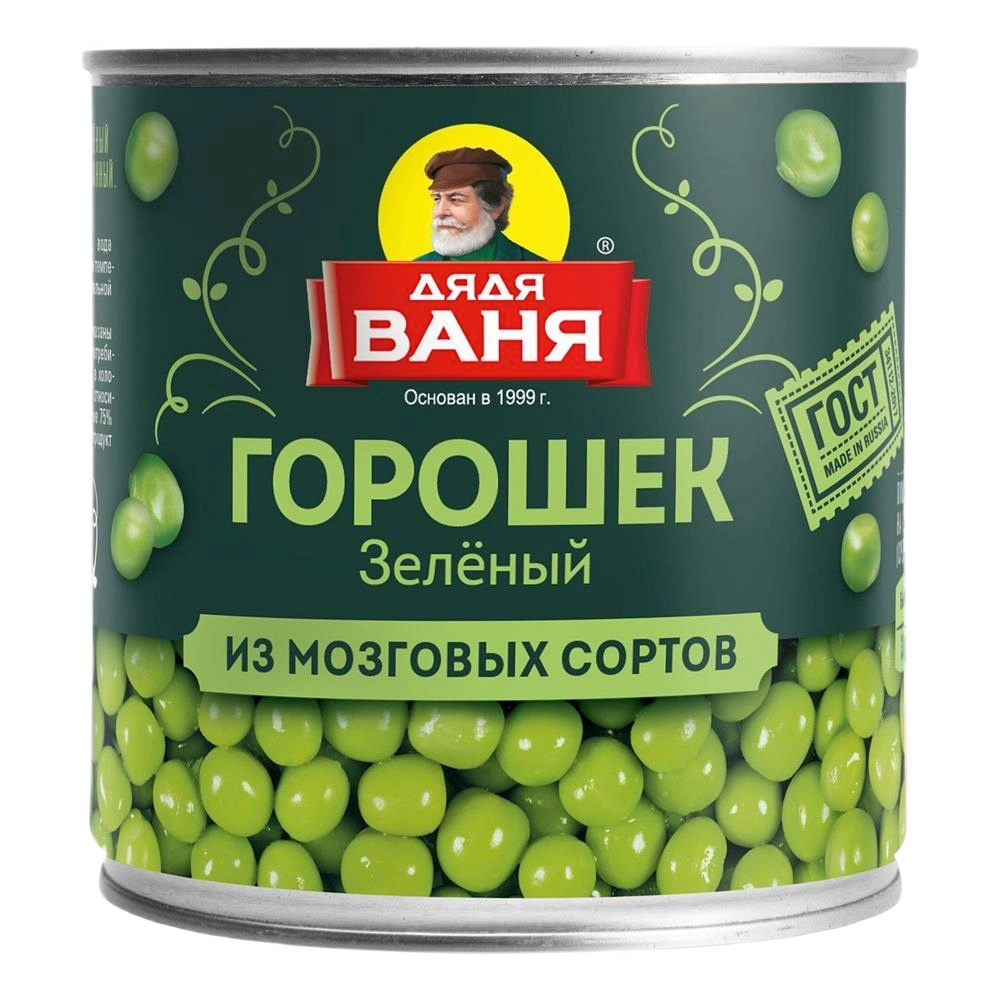 Горошек зеленый  Дядя Ваня  400г - интернет-магазин Близнецы
