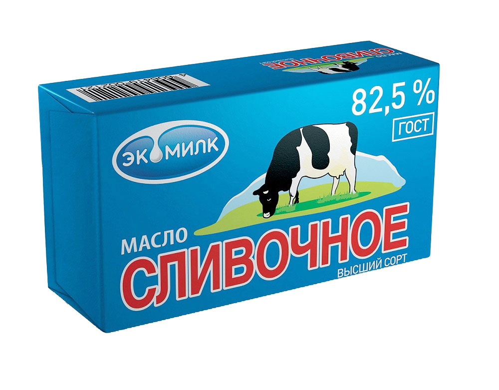 Масло слив 82.5% ГОСТ Экомилк 380г   m.i.  - интернет-магазин Близнецы