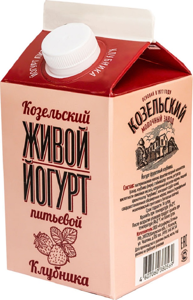 ка Йогурт 2.5% клубника Козельск пак 450г - интернет-магазин Близнецы