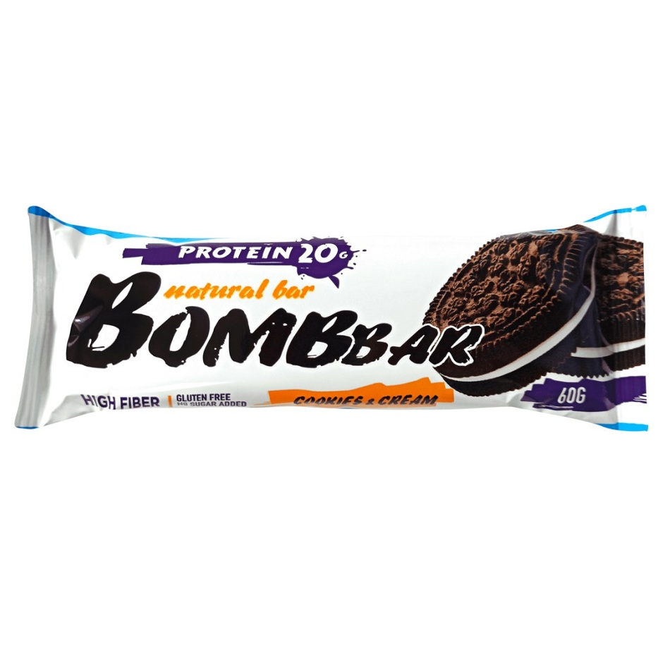 Батончик BOMBBAR протеиновый Печенье с кремом 60гр  - интернет-магазин Близнецы