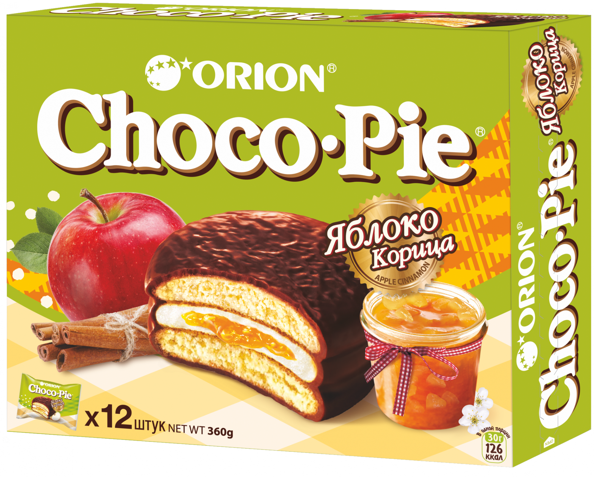 Печенье ORION Чоко Пай Яблоко с Корицей - интернет-магазин Близнецы